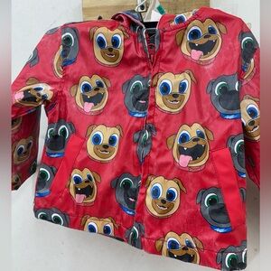 Disney dog pals Red rainJacket w/ Cartoon Characters size 2